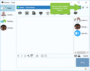 how to leave brosix chat room