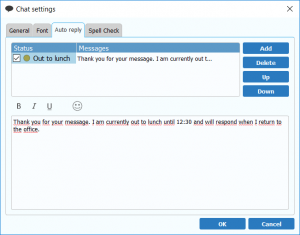 Set up custom auto reply message