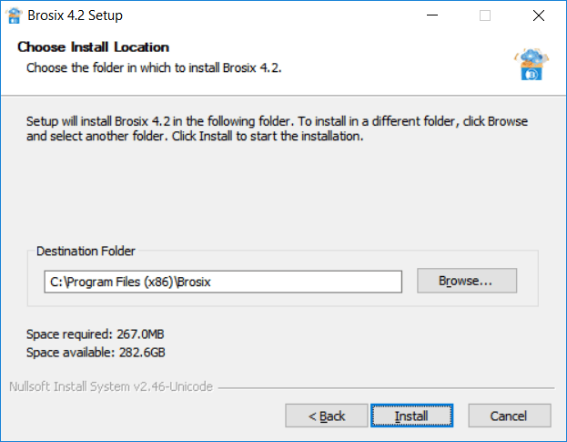 Choose the desired installation folder