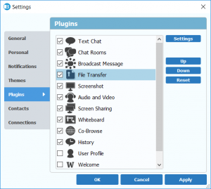 Brosix-Settigns plugin