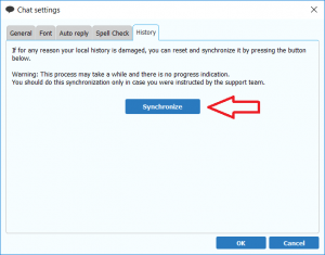 Re-sync chat history 